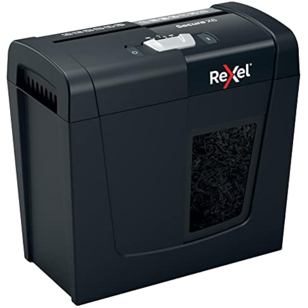 Rexel Secure X6 Cross Cut Paper Shredder | P4 Security, 10L Bin - Black