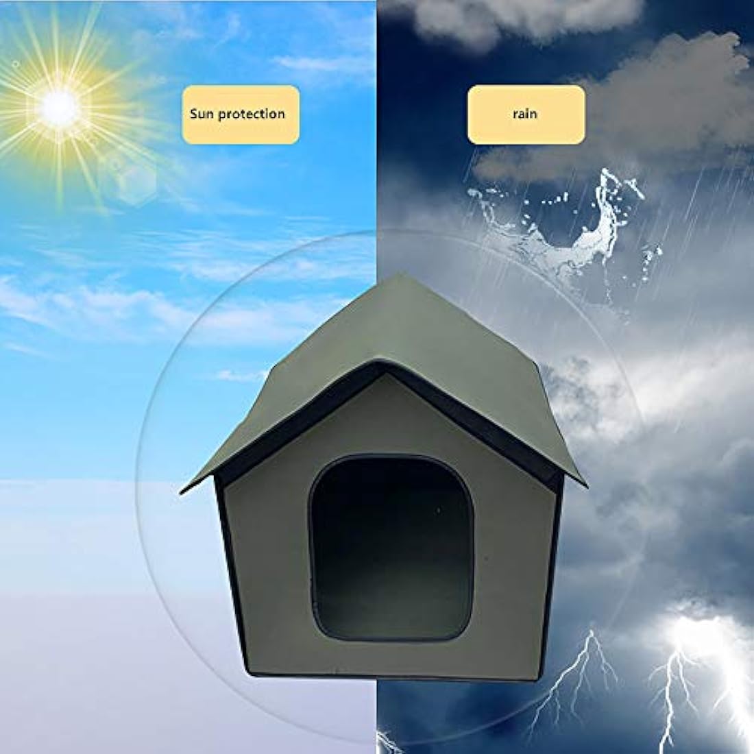DEECOZY Waterproof Outdoor Cat House – Foldable Weatherproof Pet Shelter