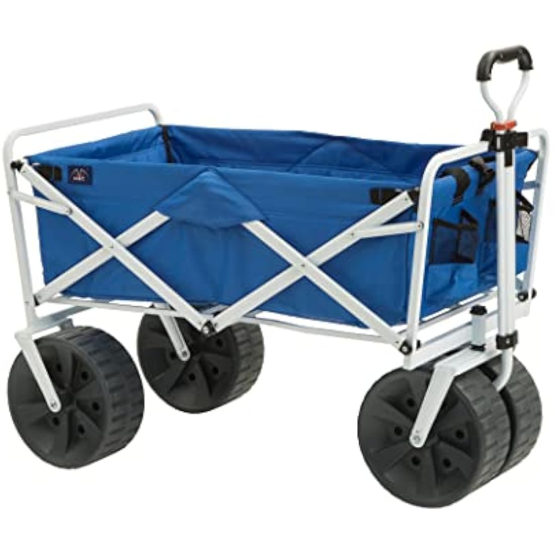 MacSports Heavy Duty Folding Beach Wagon – Blue/White Utility Cart