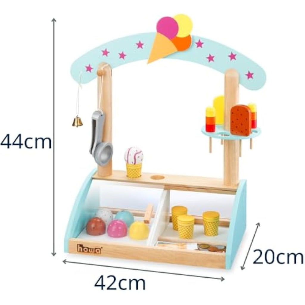 Howa Wooden Ice Cream Parlour Toy Shop with Magnetic Scoop & Play Money