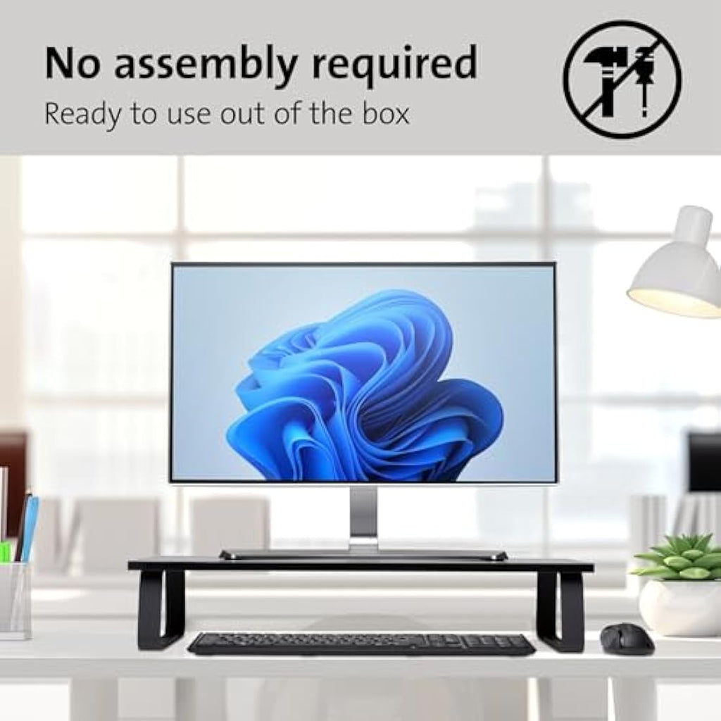 Kensington Extra Wide Metal Monitor Stand – Ergonomic Desk Riser, Black