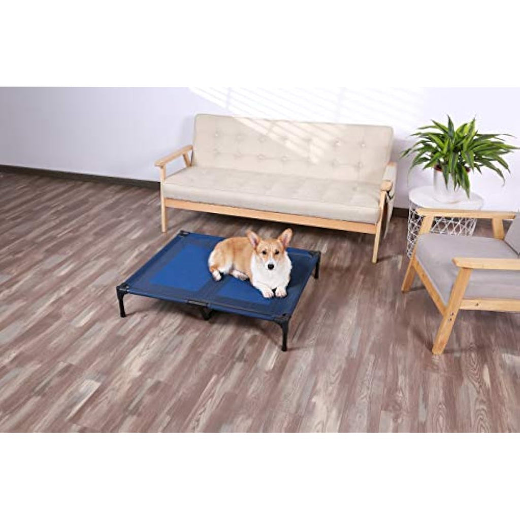 ANWA Elevated Dog Bed – Large Raised Outdoor Pet Cot with Teslin Mesh