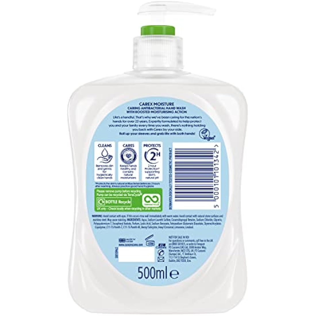 Carex Antibacterial Moisture Hand Wash with Vitamin E - 6 x 500ml