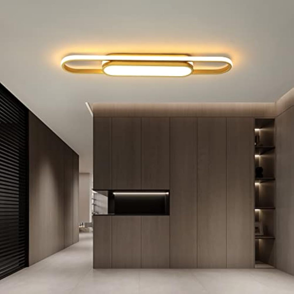 Oninio 40W Modern LED Ceiling Light | Dimmable Flush Mount Lamp - Gold