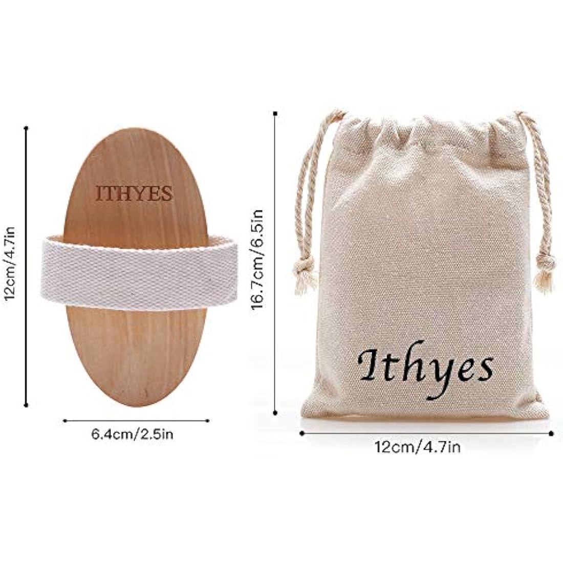 Ithyes Dry Brushing Body Brush | Natural Boar Bristle Exfoliator
