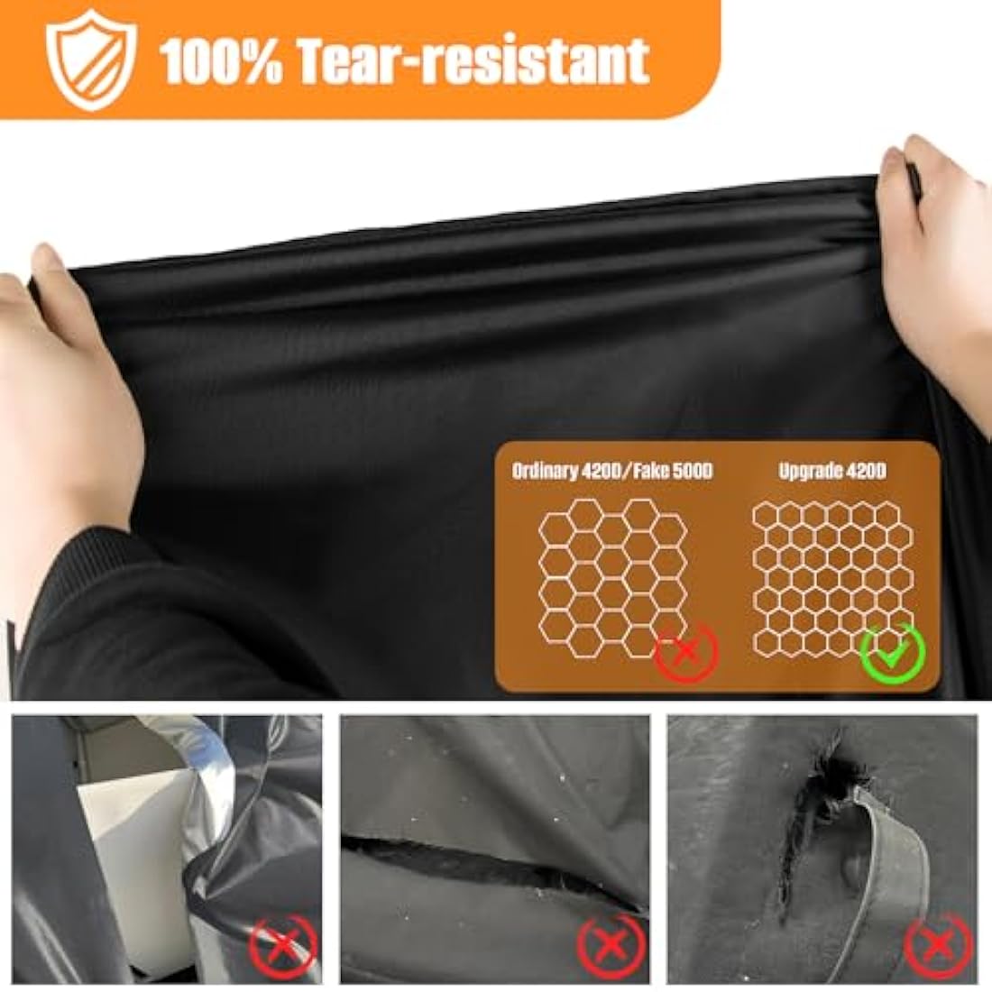 Kovshuiwe 4-Piece Patio Furniture Covers - 420D Heavy Duty Waterproof Black