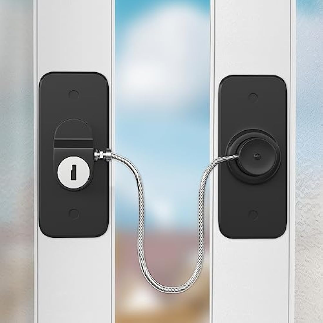 AOSITE Window Safety Lock 2-Pack – Self-Adhesive Childproof Cable Lock