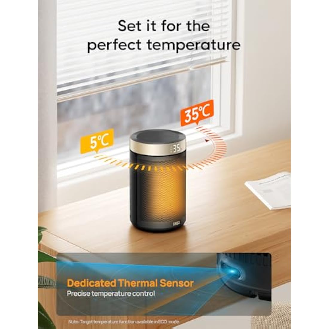 Dreo Atom 316 Portable Ceramic Space Heater – 1500W Quiet Energy Efficient