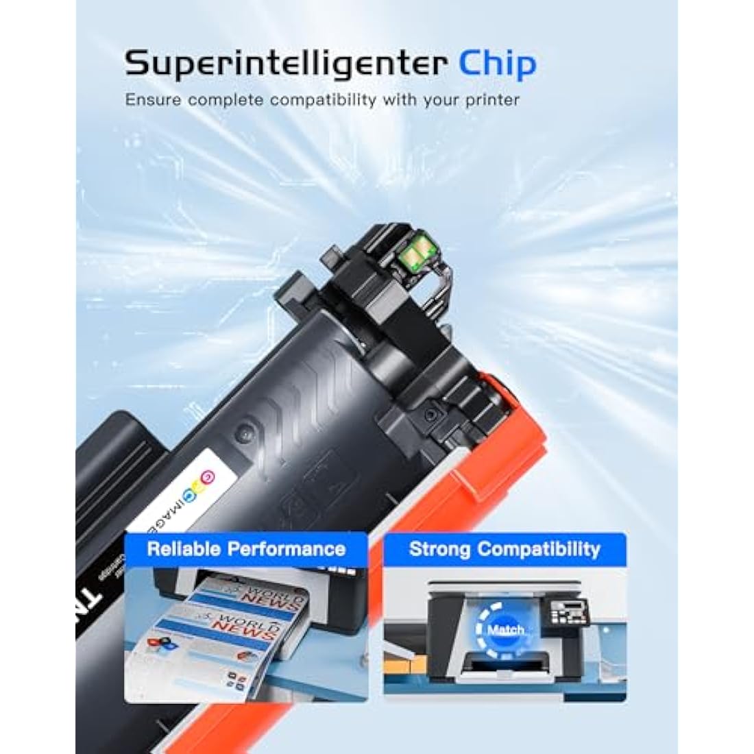 GPC Image TN2510 Compatible Toner for Brother DCP-L2620DW HL-L2400DW (2 Black)