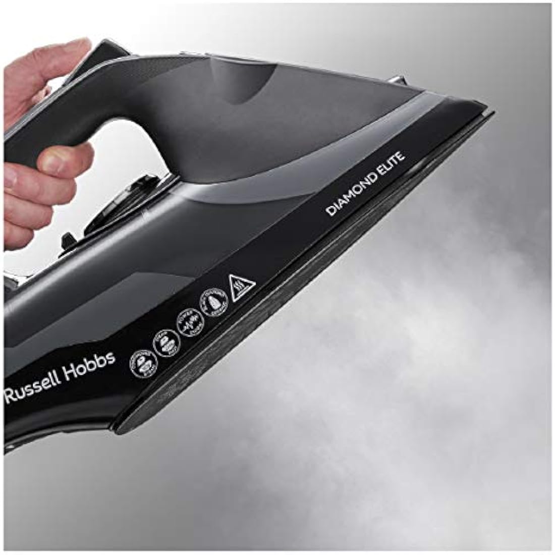 Russell Hobbs Diamond Elite Steam Iron | 3100W Black Ceramic Soleplate