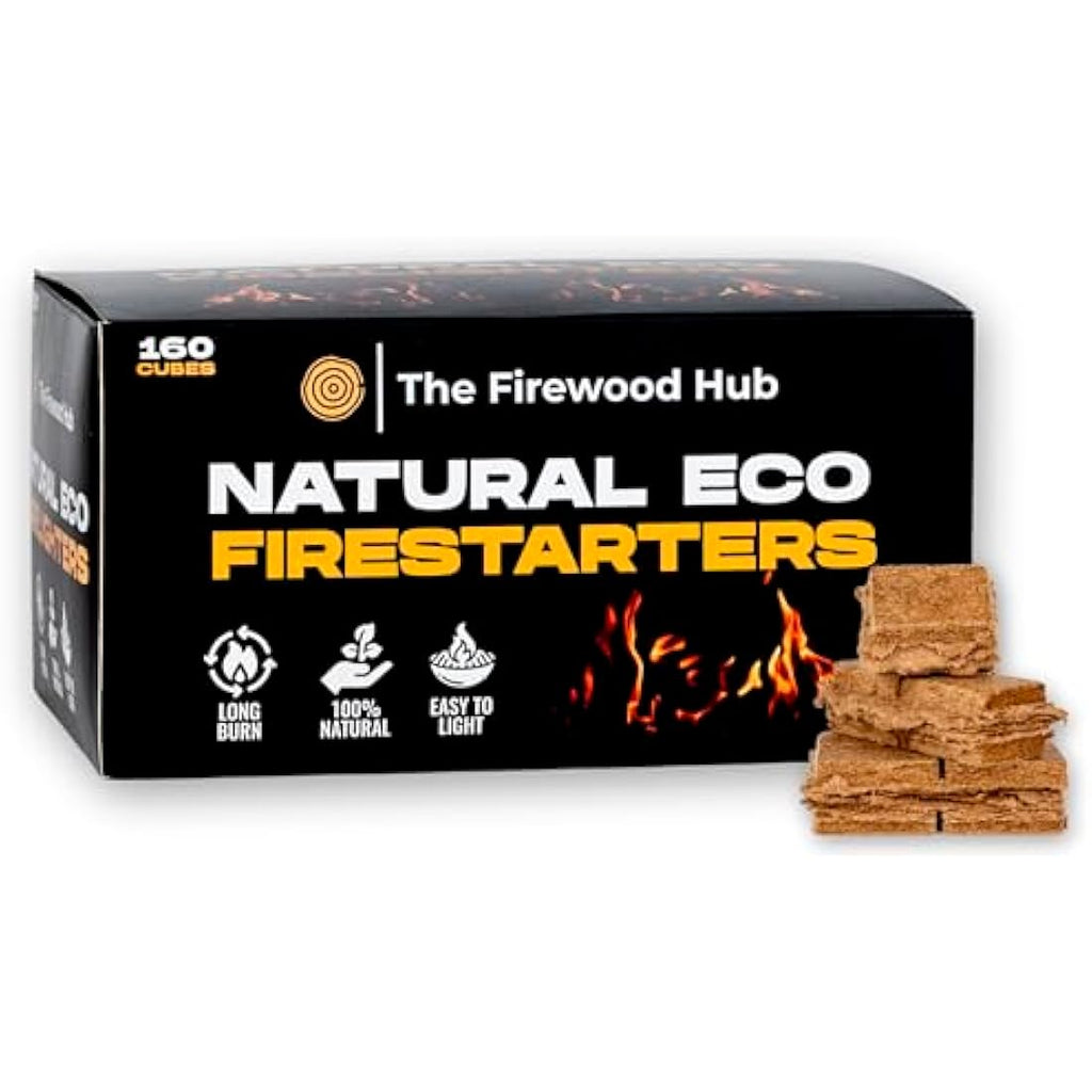 Natural Wood Wool Fire Lighters - 160 Pack for Log Burners