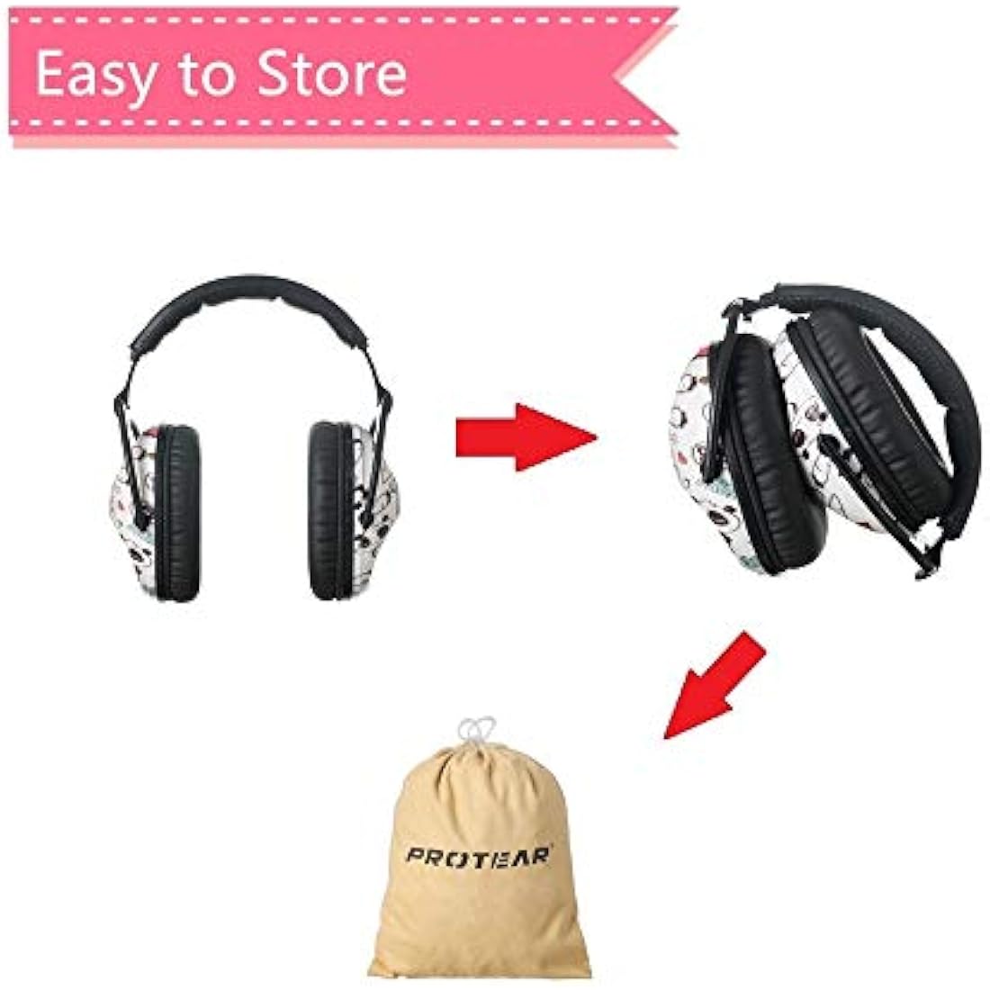 PROTEAR Kids Ear Defenders – 28dB Noise Cancelling Earmuffs (Panda)
