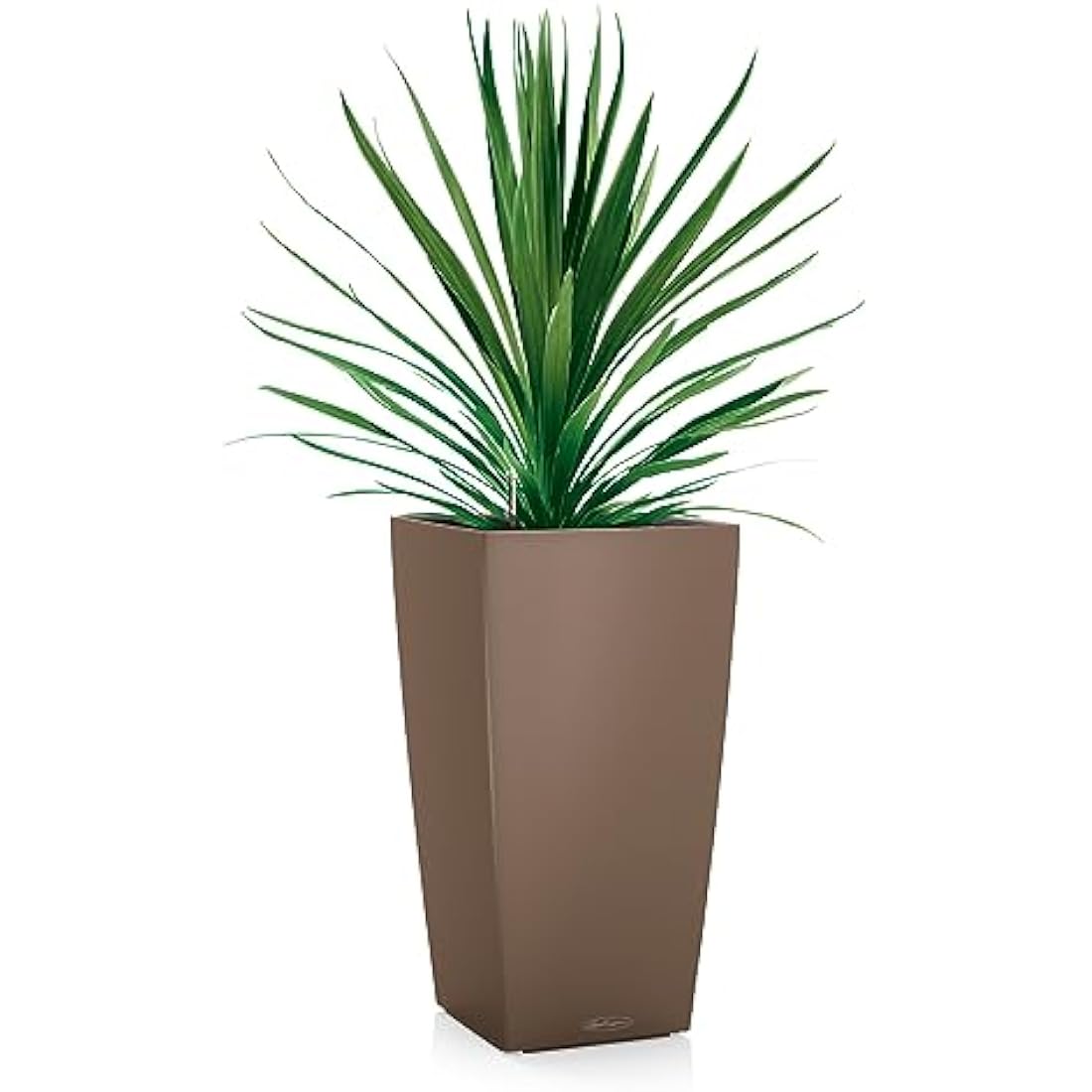 Lechuza CUBICO Color 40 Self-Watering Planter | Large Nutmeg Pot