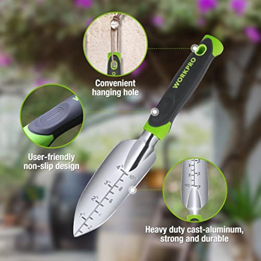 WORKPRO 5-Piece Garden Tool Set | Cast Aluminum Ergonomic Hand Tools