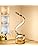ELINKUME LED Desk Lamp – Dimmable Wave Touch Bedside Light in Retro Gold