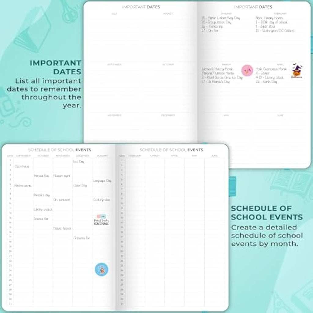 Clever Fox Teacher Planner – Undated Lesson Plan Book, 18x25cm, Turquoise