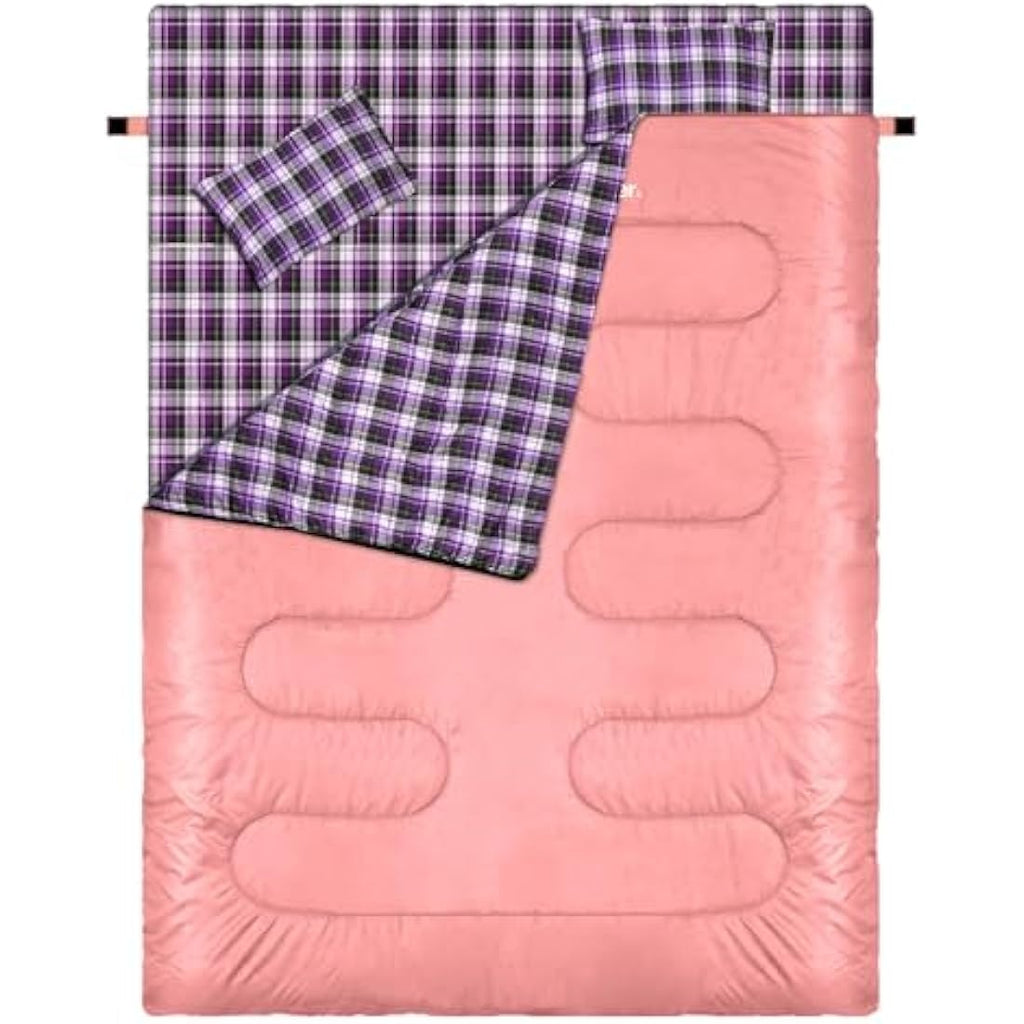 Sportneer Double Sleeping Bag | 3-Season Waterproof 2-Person Camping Gear