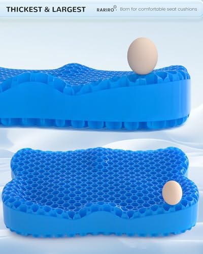 RARIRO Gel Seat Cushion – Ergonomic Honeycomb Coccyx Support for Office