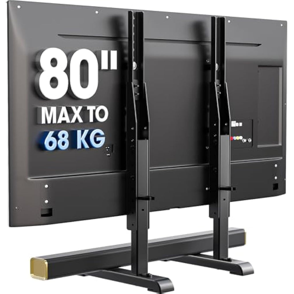 Universal TV Stand – Height Adjustable Tabletop Base for 24-80"