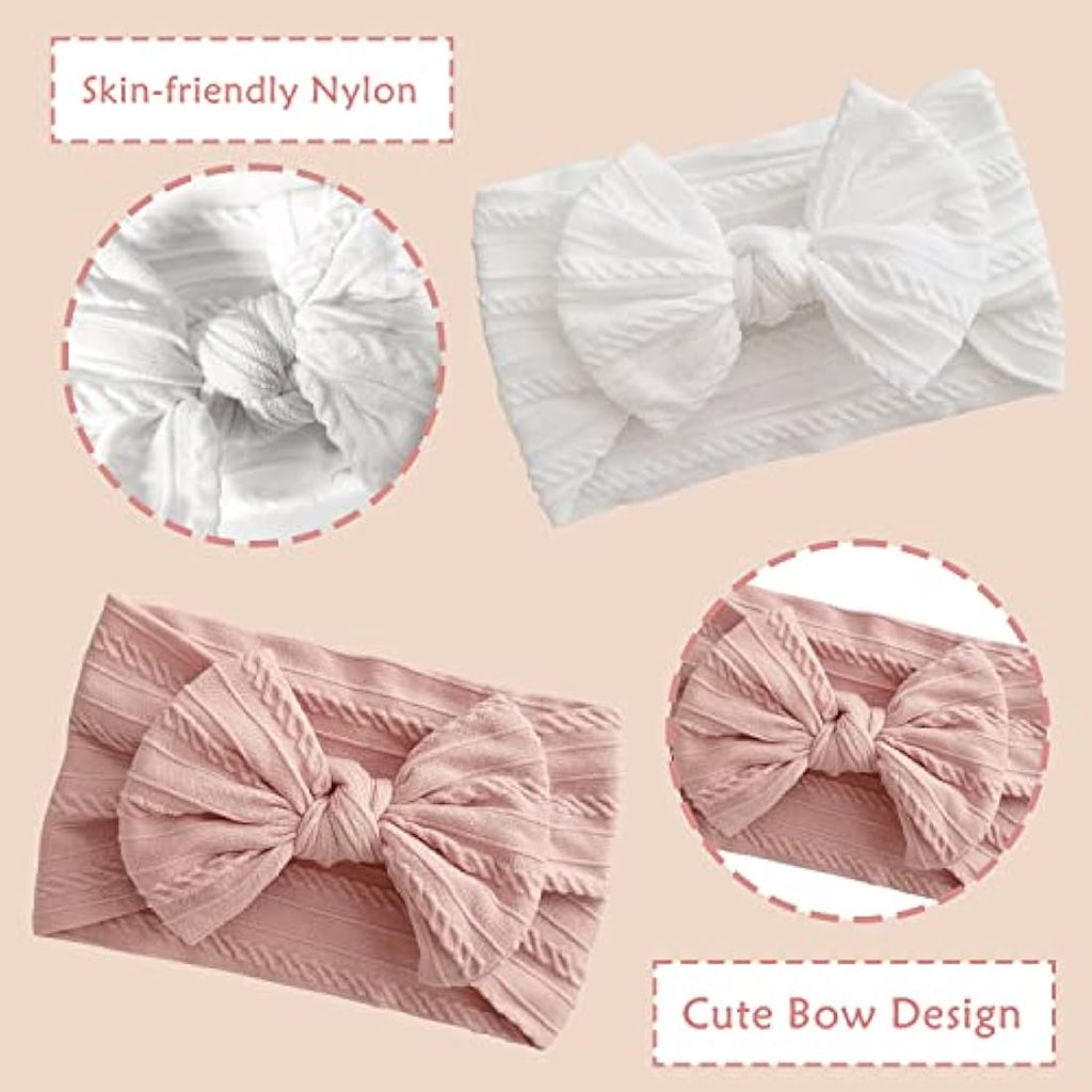 Baby Headbands – 2-Pack Soft Spandex Bows for 0-3 Years