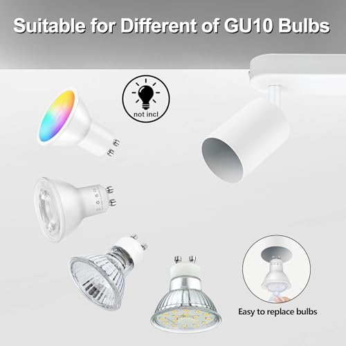 BOYIR GU10 2-Way Ceiling Spotlight – White Adjustable Modern Aluminum Light