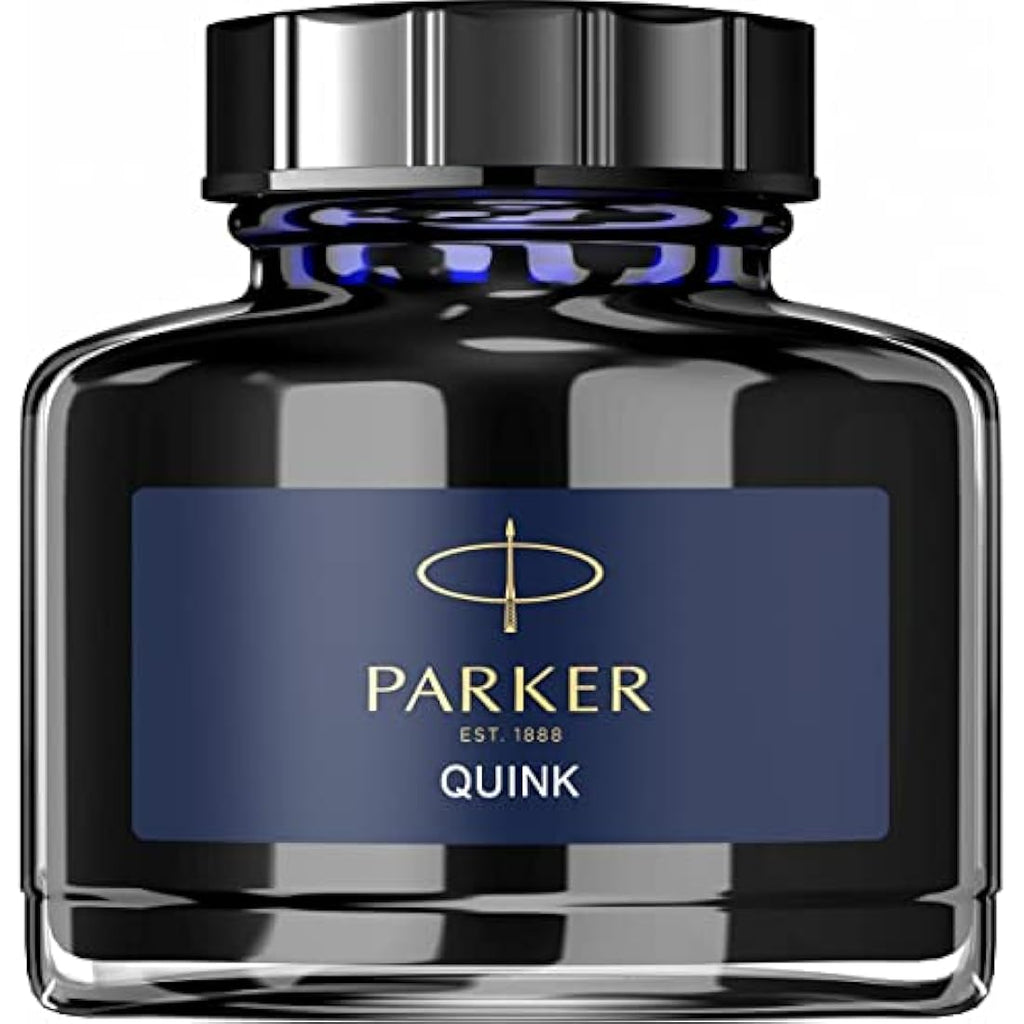 Parker QUINK Fountain Pen Ink Bottle – Blue-Black Refill, 57 ml