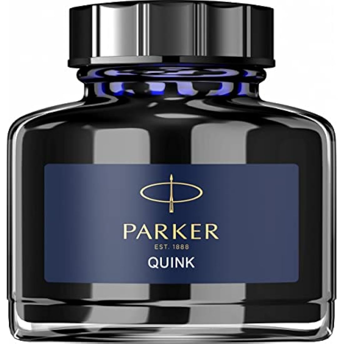 Parker QUINK Fountain Pen Ink Bottle – Blue-Black Refill, 57 ml