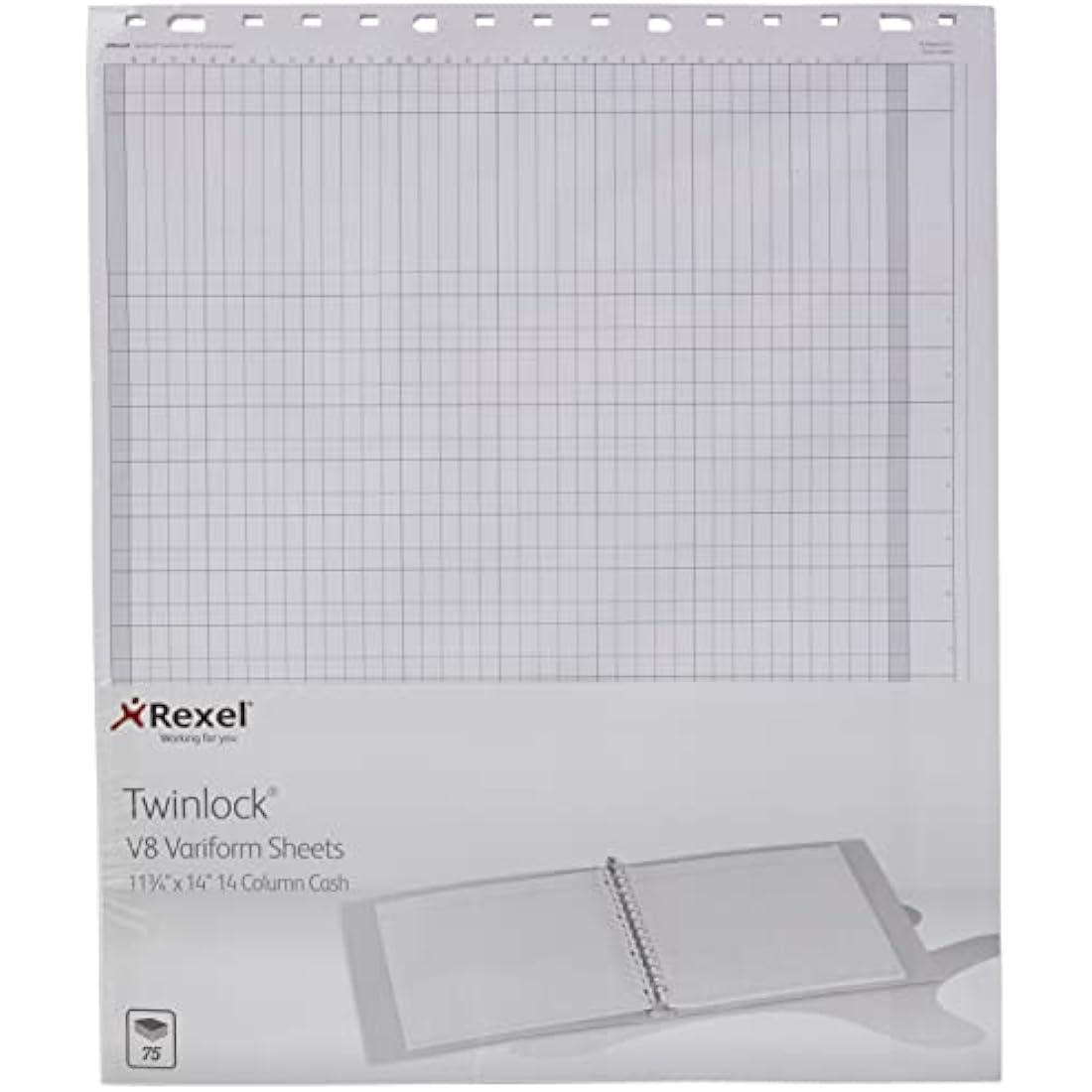 Rexel Twinlock Variform V8 Cash Refill Sheets - 14 Columns (75 Pack)
