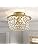 Modern Gold Crystal Chandelier | Semi-Flushmount Ceiling Light