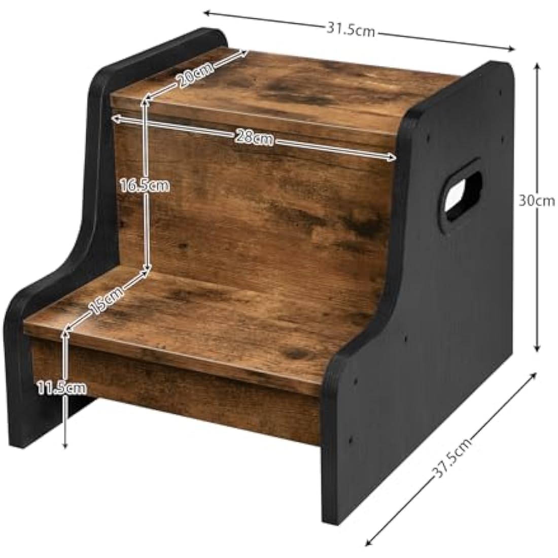 HOOBRO Two Step Stool for Kids | Wooden Toddler Stool for Sink & Kitchen