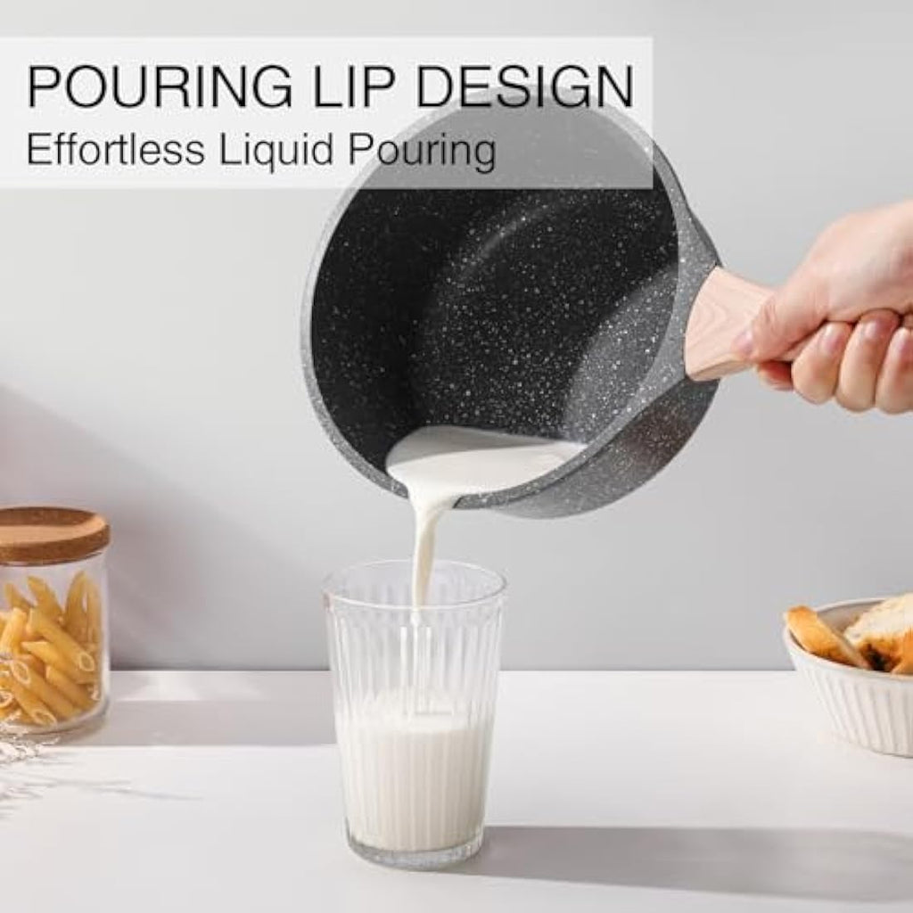 Kordisen 2.4L Non-Stick Sauce Pan with Lid | Granite Induction Pot