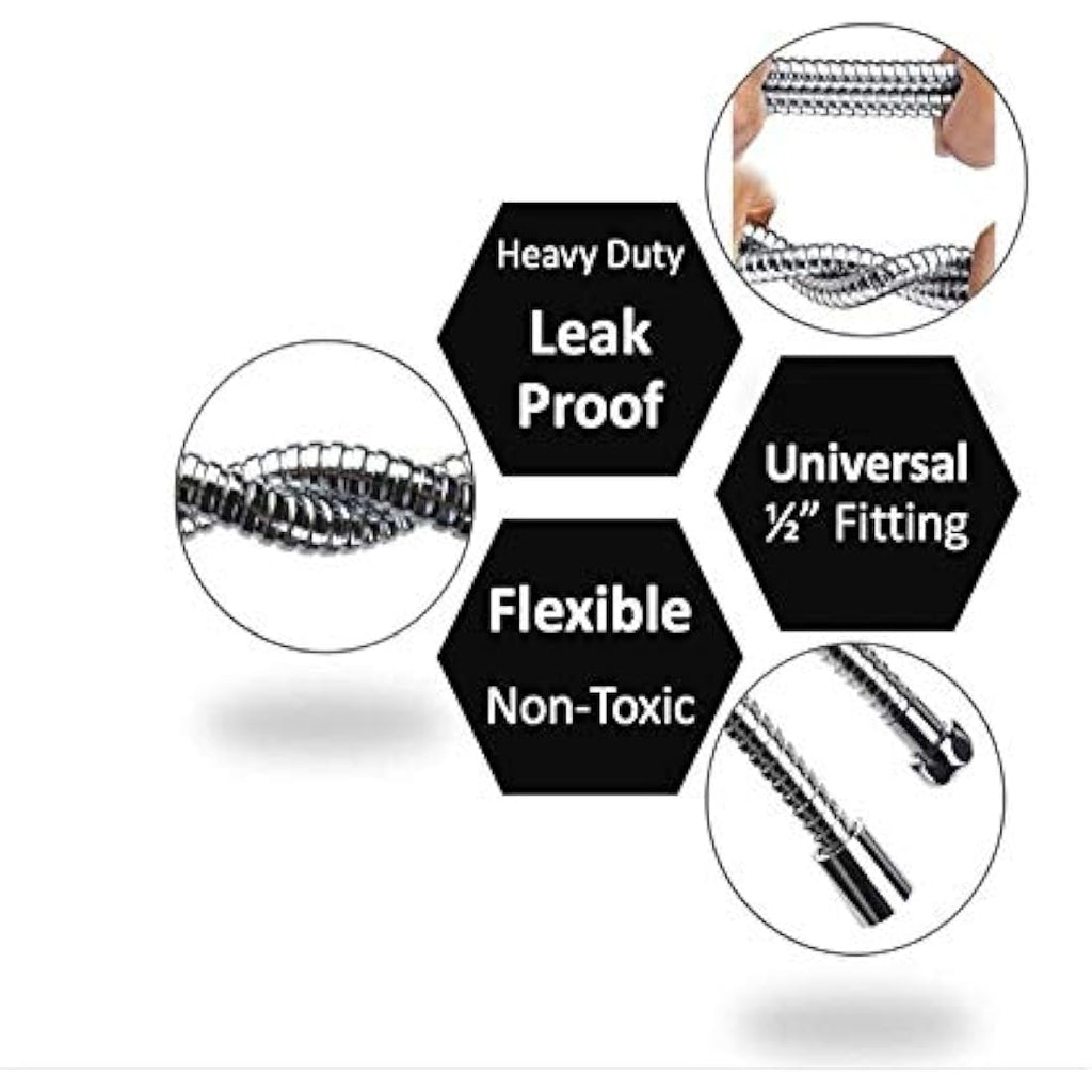 Stainless Steel Shower Hose – 300cm Extra Long Anti-Kink