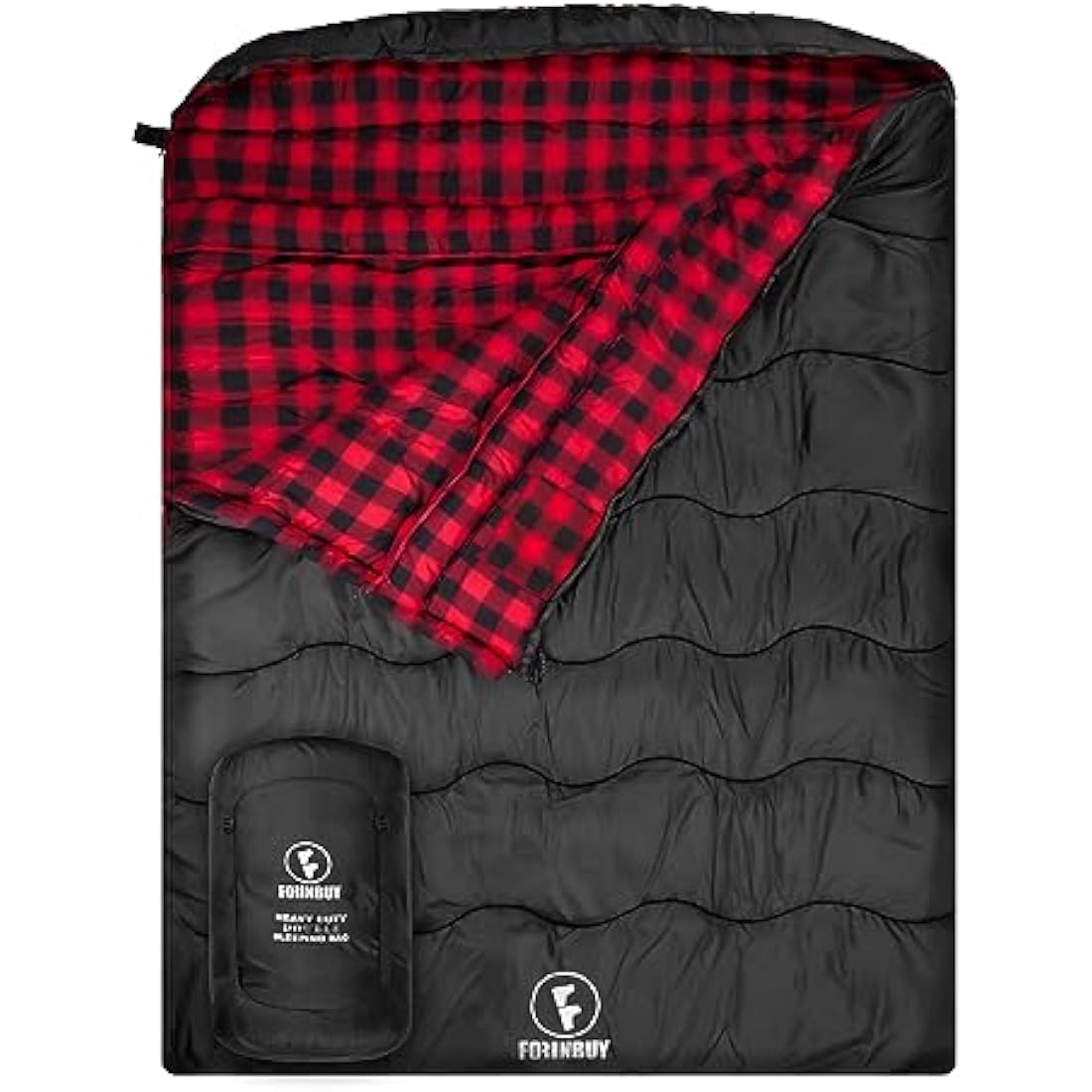 FORINBUY Double Sleeping Bag – Winter Cotton Flannel Queen Size 2 Person