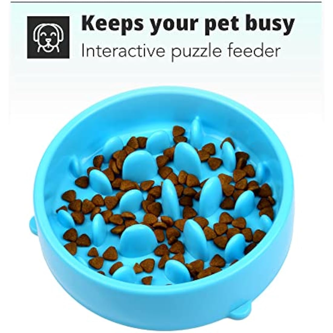 Slow Feeder Dog Bowl – Anti Gulp Pet Bowl for Bloat Prevention