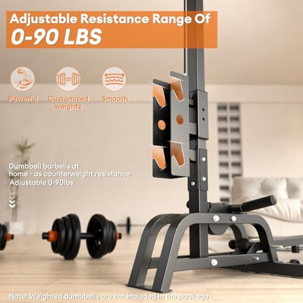 ONETWOFIT 2-in-1 Foldable Rowing Machine & LAT Pull Down Home Gym