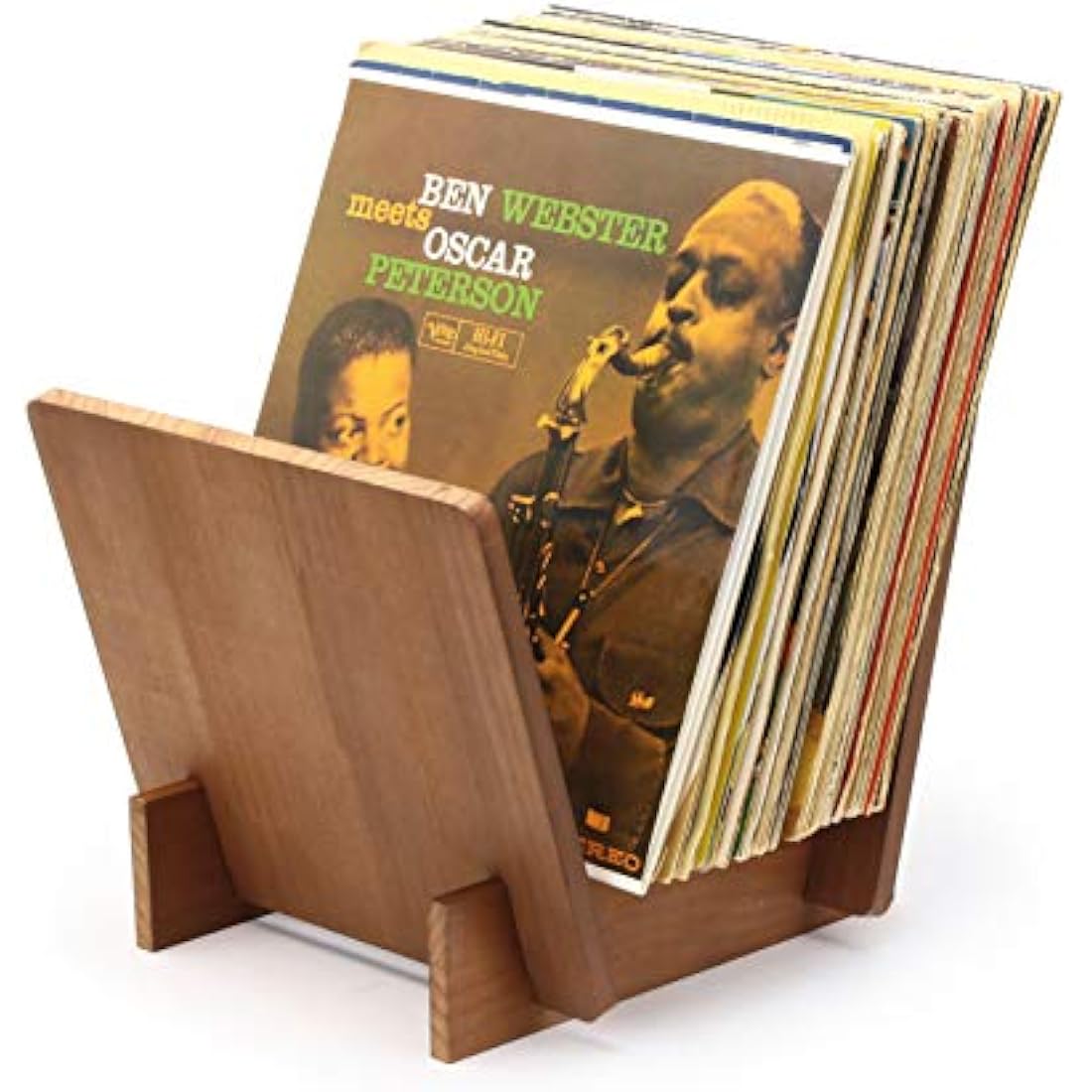 Dynavox Pine Wood Vinyl Record Storage Box | Holds 40 LPs – Light Brown