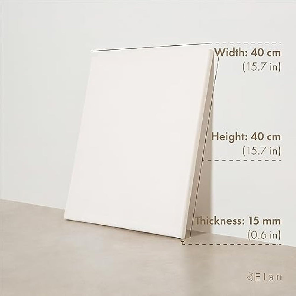 Elan 40x40cm Stretched Canvases | 6-Pack Triple Primed 100% Cotton