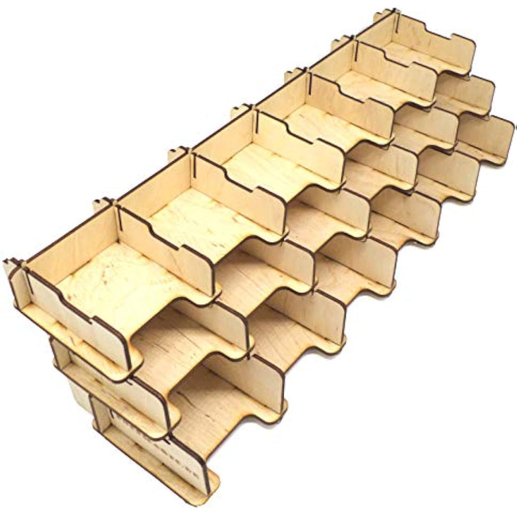 docsmagic.de Plywood Mini Card Holder | 18-Compartment 1500+ Storage
