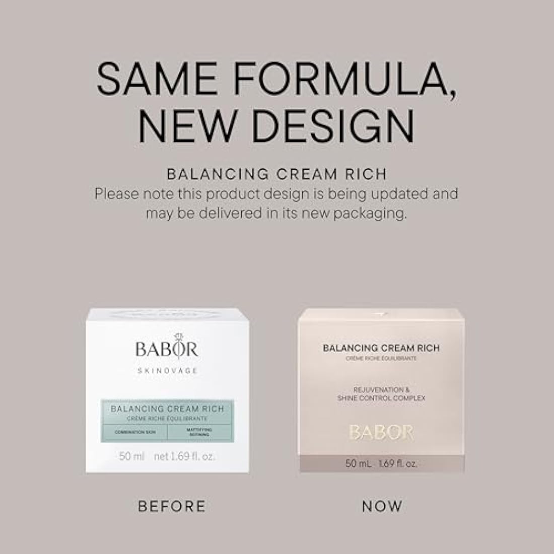 BABOR Skinovage Balancing Cream Rich – Mattifying Face Care, 50 ml