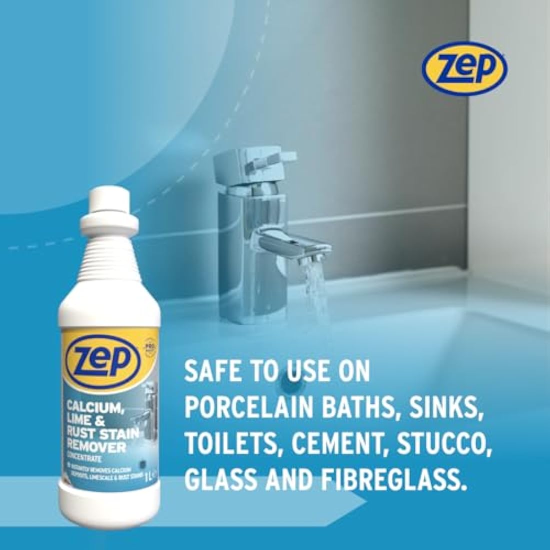 Zep Commercial Calcium Lime and Rust Cleaner - 1L Limescale Remover