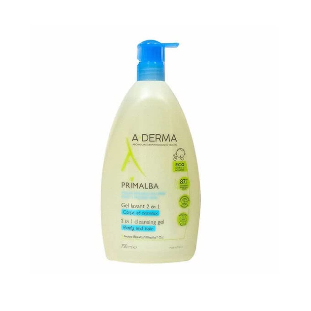 A-DERMA Primalba 2-in-1 Cleansing Gel for Baby - Gentle Wash 750ml