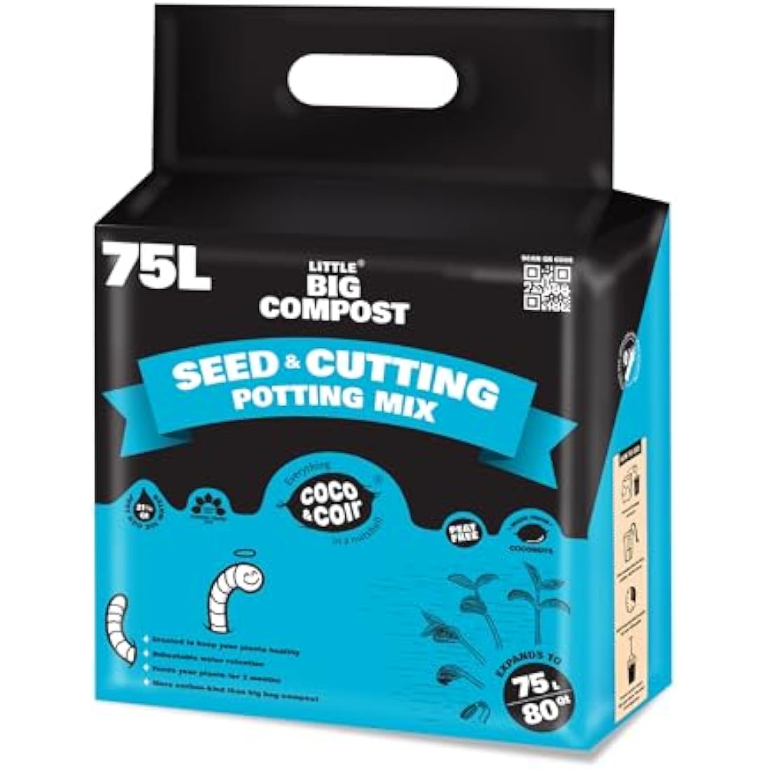 Coco & Coir Seed Compost with Perlite | Peat-Free Organic Soil Mix (75L)