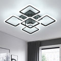 Comely Modern LED Ceiling Light – 61W 5-Square Black Chandelier 6500K
