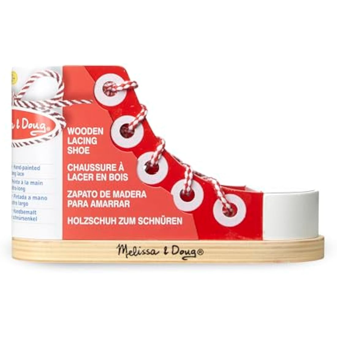 Melissa & Doug Wooden Lacing Shoe – Fine Motor Skills Learning Toy
