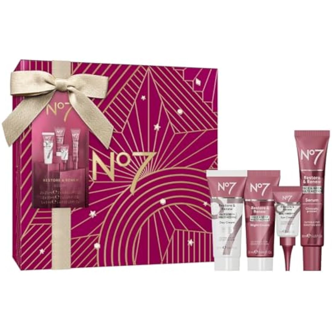 No7 Restore & Renew Skincare Gift Set – 4-Piece Anti-Aging Collection