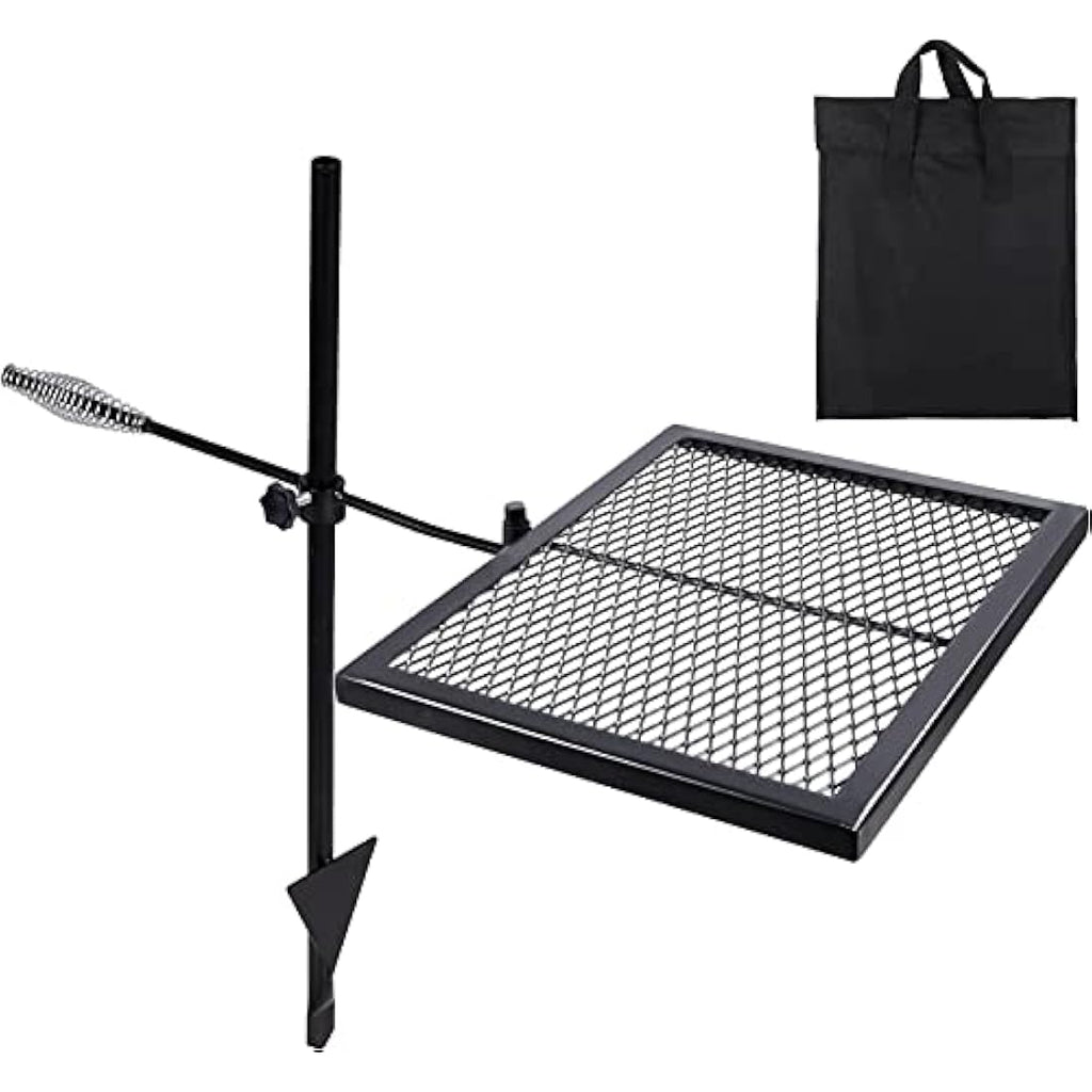 REDCAMP Swivel Campfire Grill – Heavy Duty Steel Grate for Open Fire