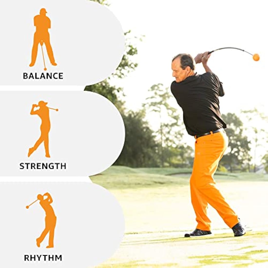 Orange Whip Golf Swing Trainer – Mid-Size Rhythm & Tempo Aid