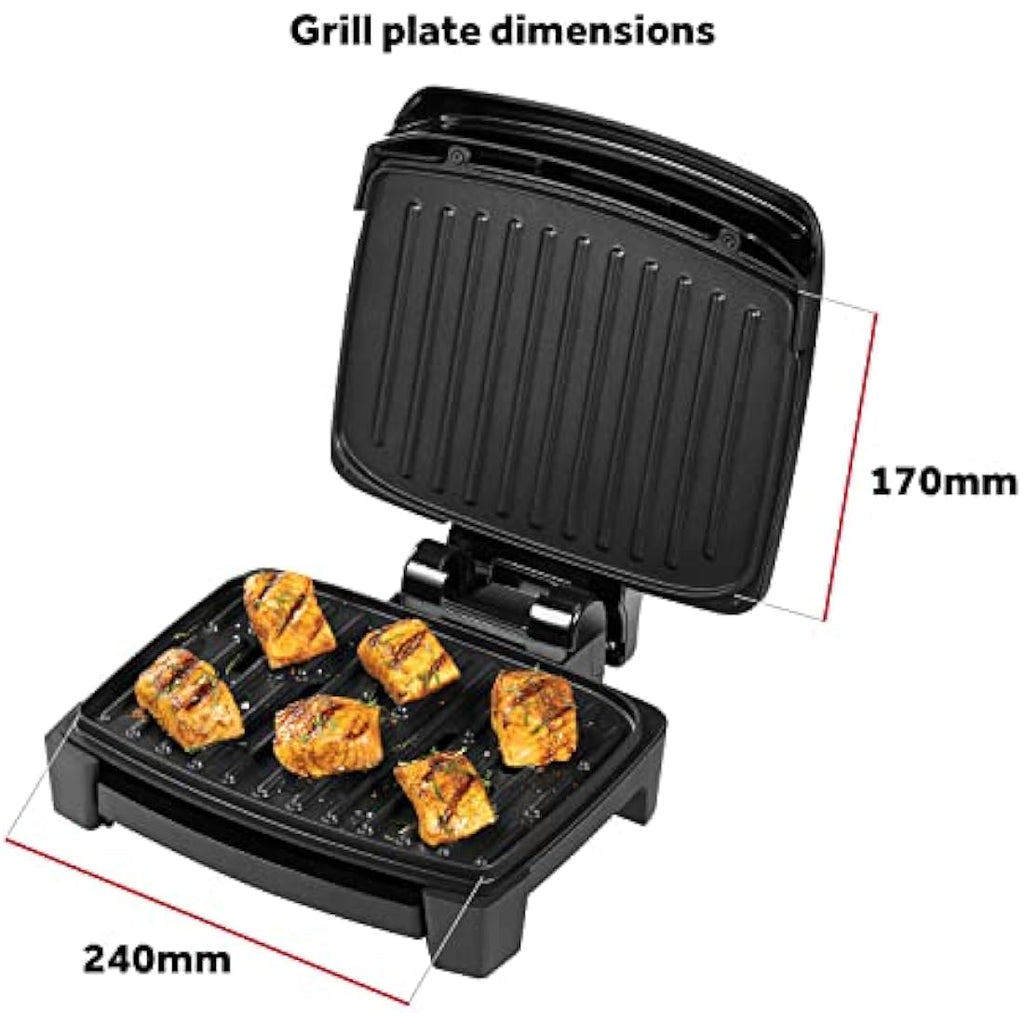 George Foreman Immersa Small Electric Grill | Dishwasher Safe Black