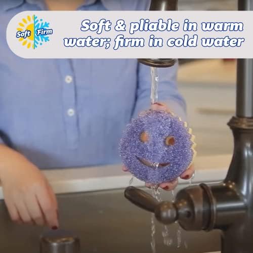 Scrub Daddy Scrub Mommy Dual Sided Non-Scratch Sponges, Violet Twin Pack