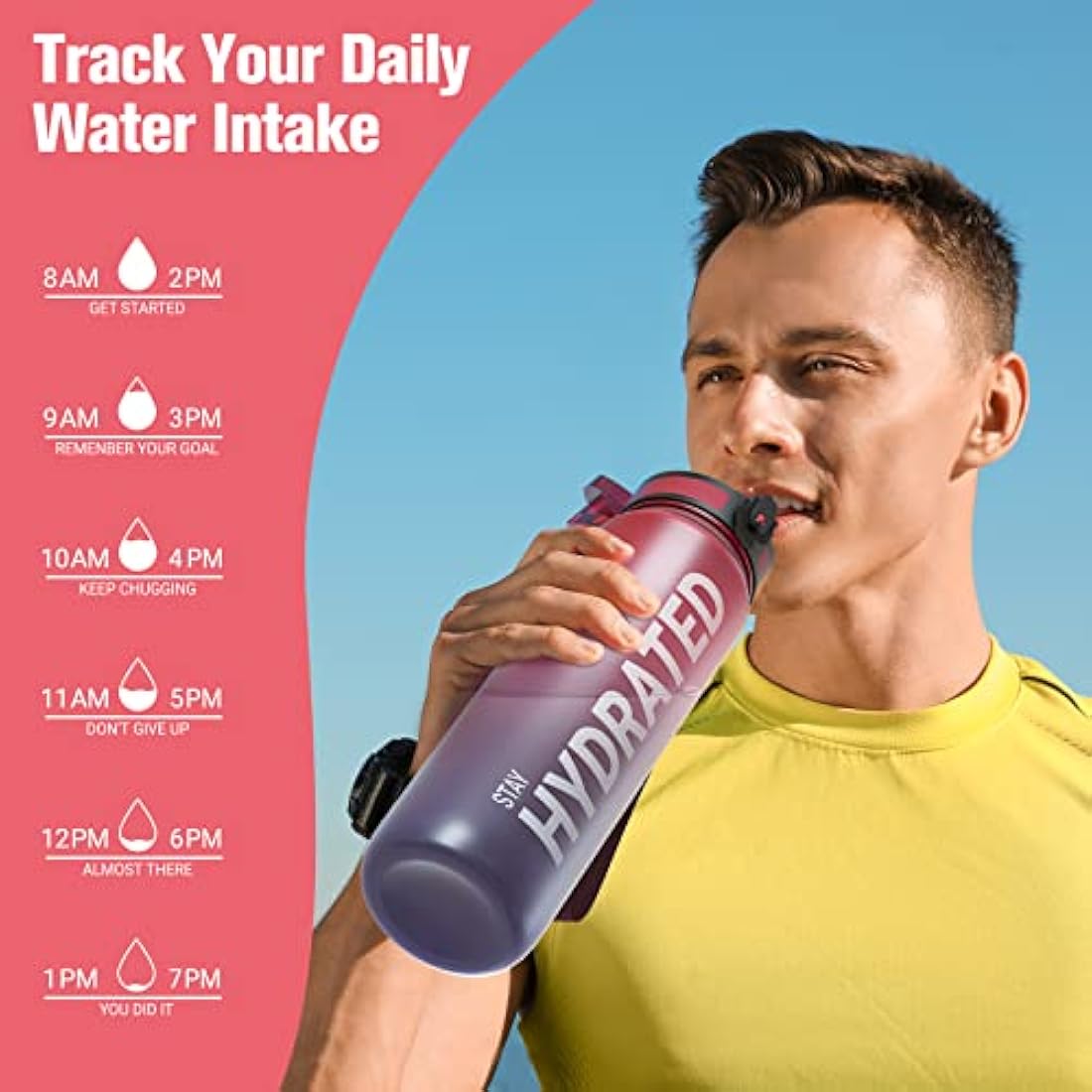 Sahara Sailor Motivational Water Bottle | 1L Tritan BPA Free Leakproof